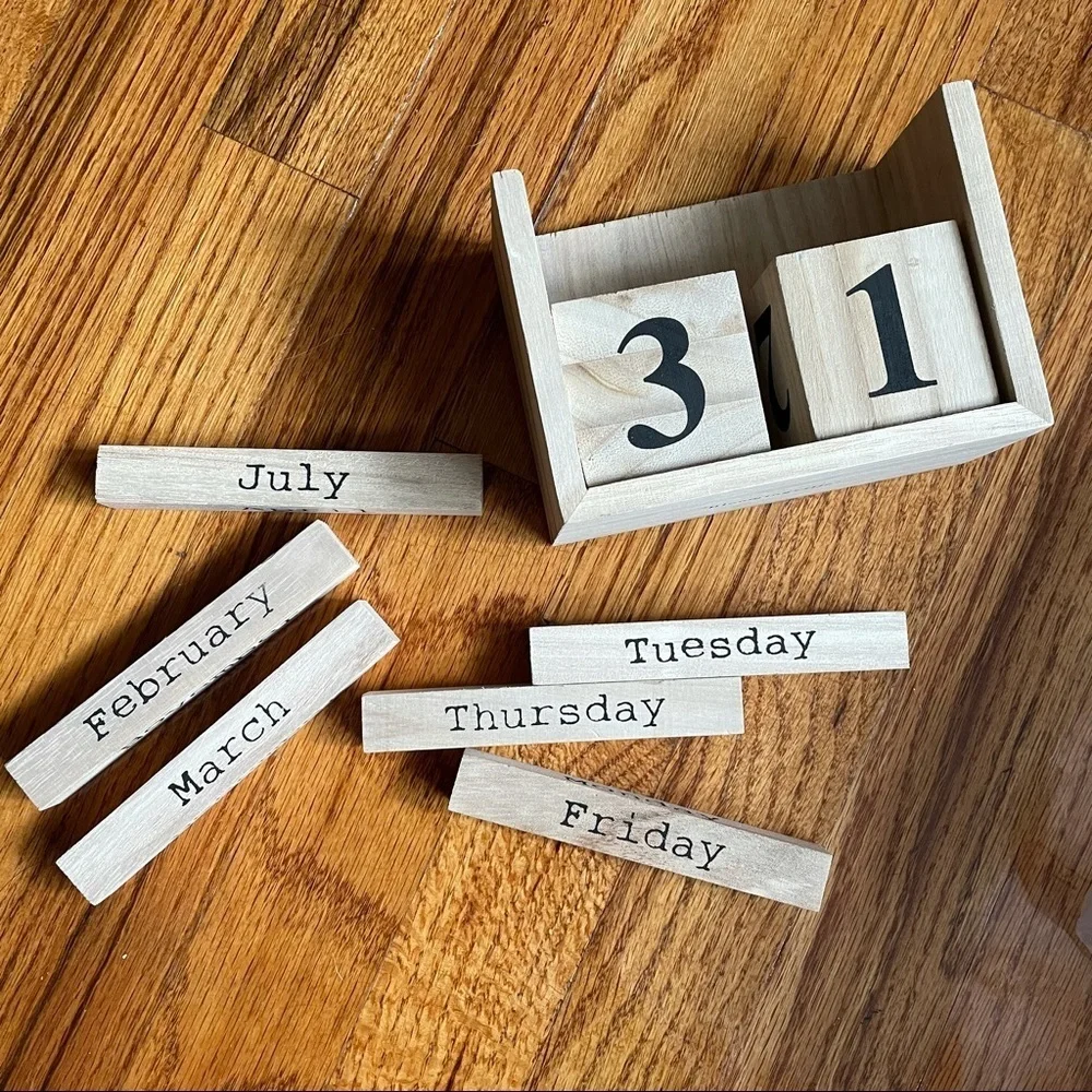 Wood Perpetual Calendar Blocks